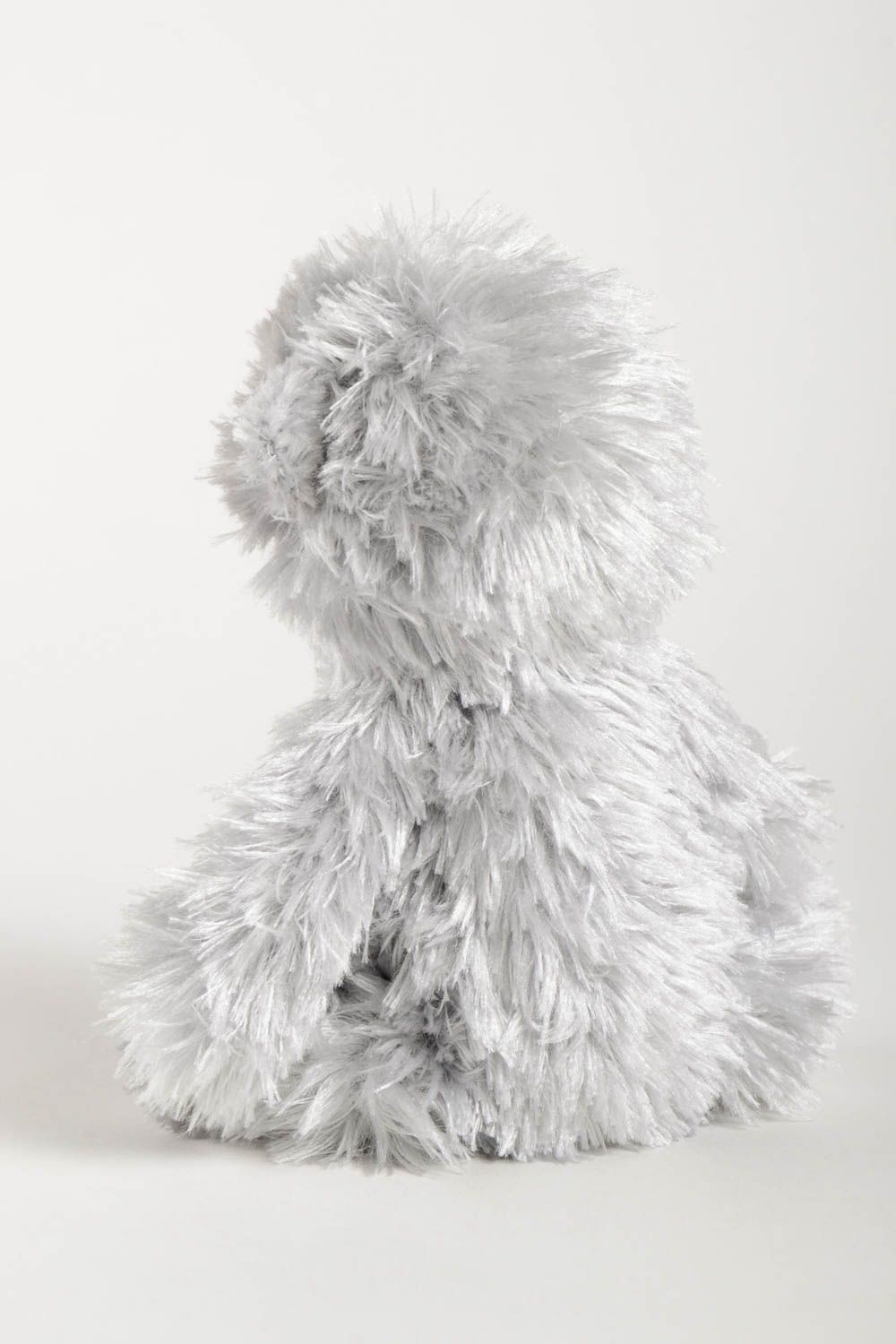 Stuffed teddy bear toy in grey and white colors. 9 inches tall photo 4