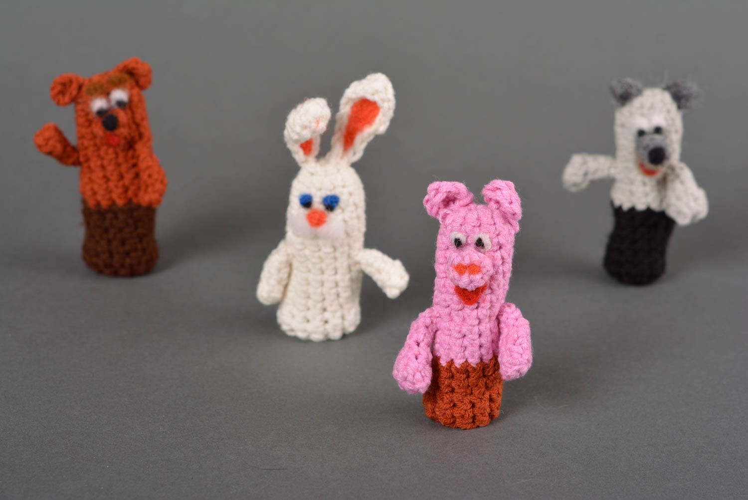 Handmade crocheted toy stylish finger toy finger performance cute soft toy photo 4