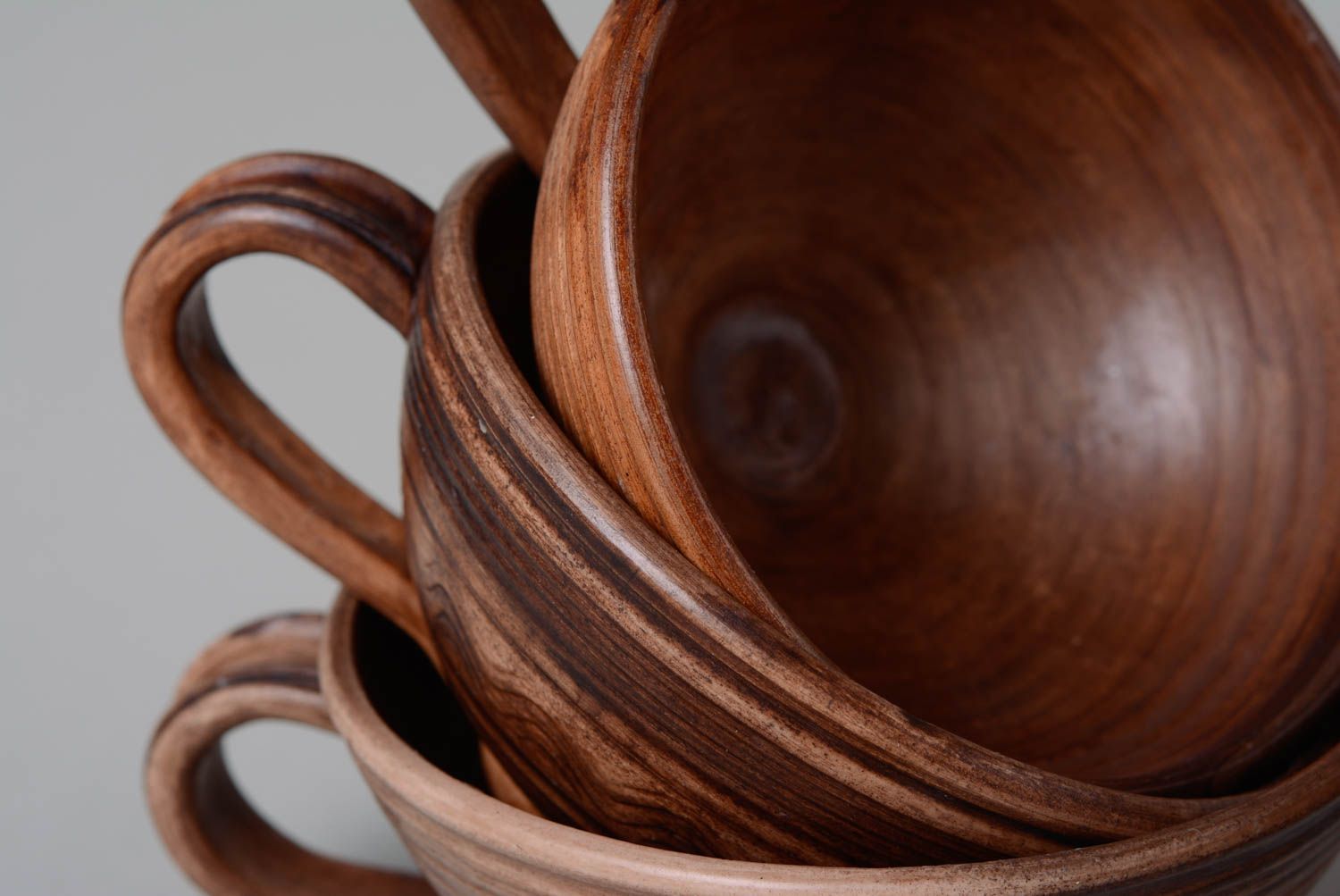 Set de tazas cerámicas con platillos artesanales, bol y azucarero cerámica lechera foto 2