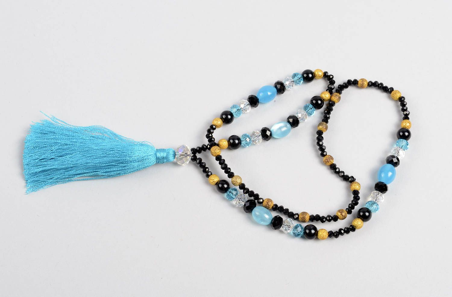Handmade jewelry beaded necklace long necklaces designer accessories cool gifts photo 1