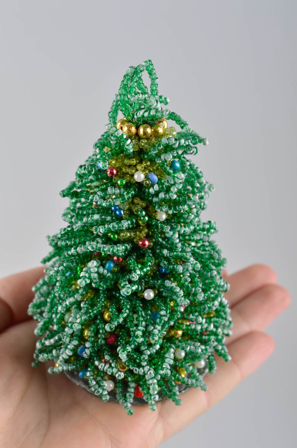 Árbol de Navidad artesanal pequeño elemento decorativo adorno de fin de año foto 5