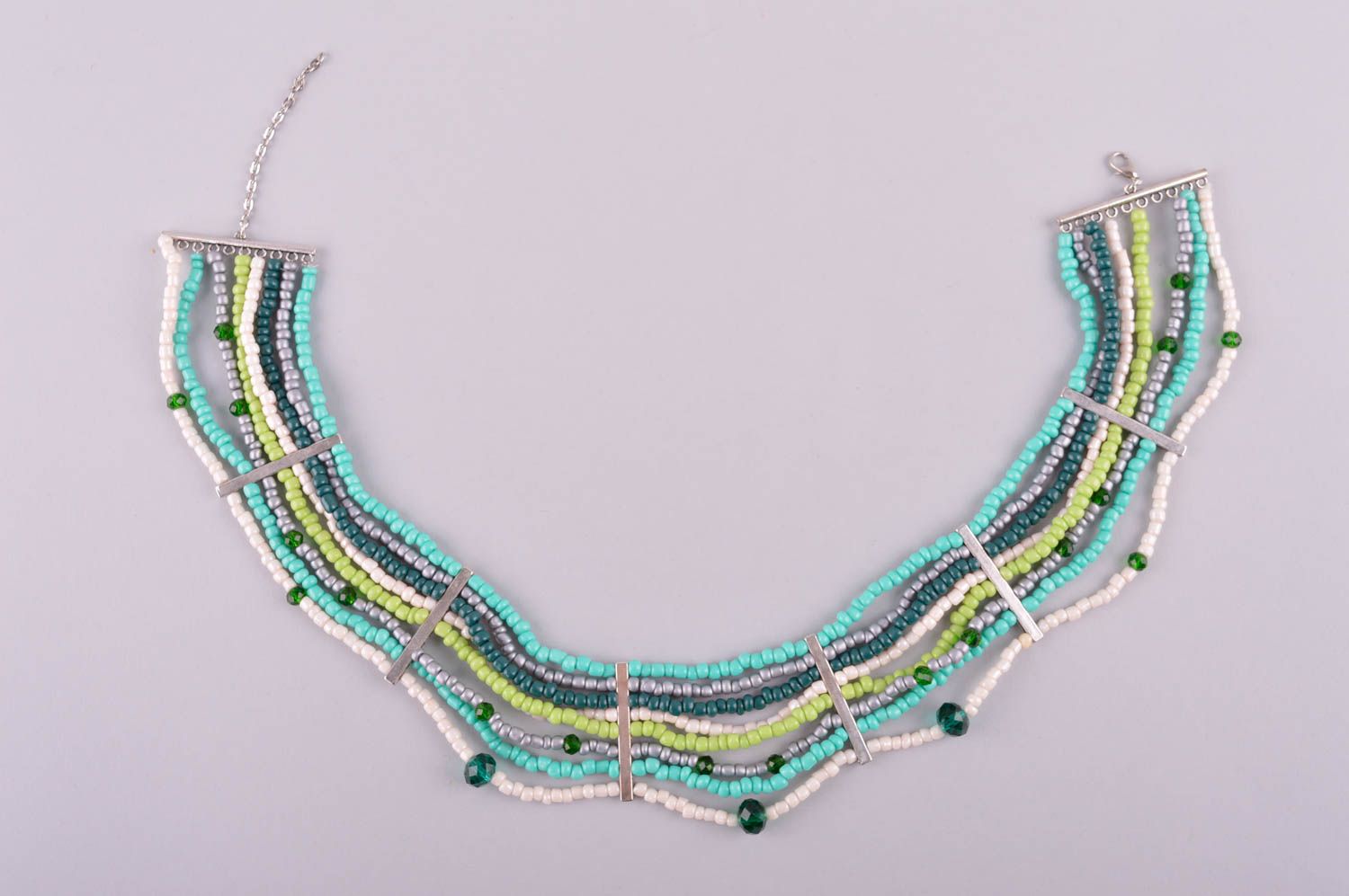 Handmade designer beaded necklace unusual stylish necklace elegant jewelry photo 5