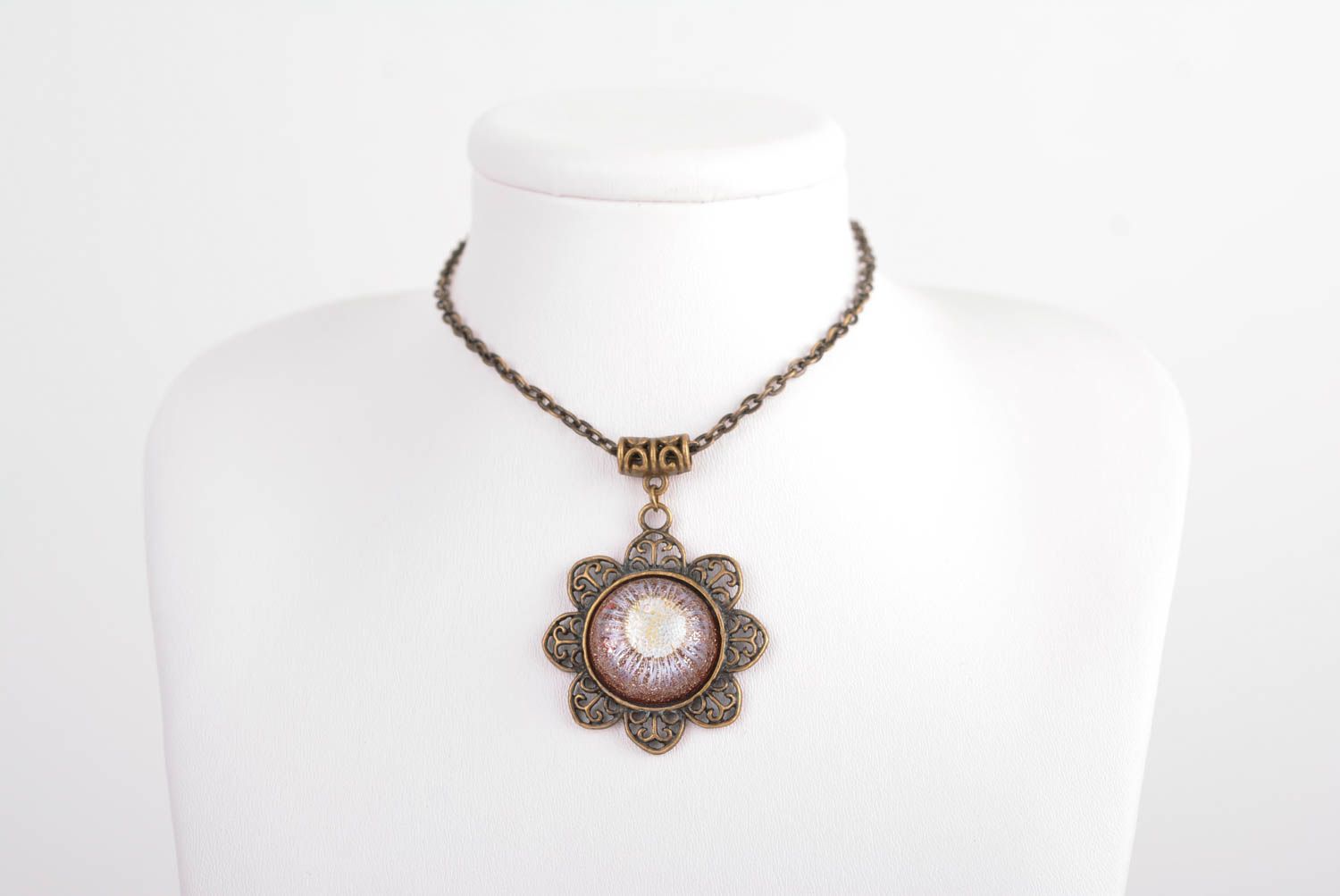 Handmade pendant unusual pendant for girls epoxy resin jewelry gift for her photo 3