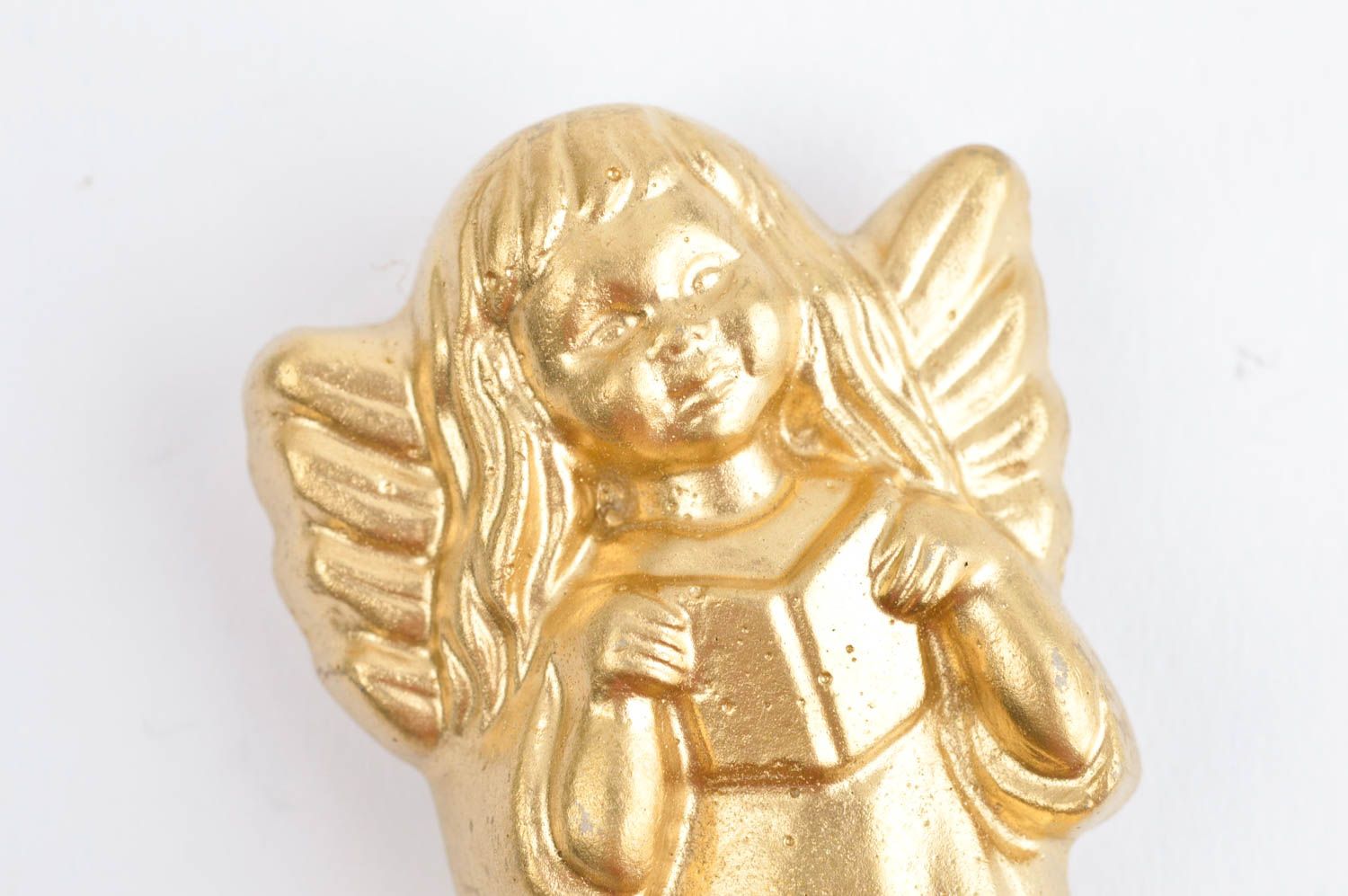 Souvenir handmade Gips Dekor Interieur Ideen Kühlschrank Magnet goldfarbig Engel foto 5