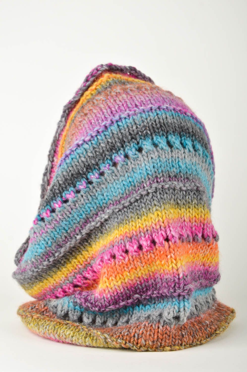 Sciarpa di lana fatta a mano sciarpa a maglia abbigliamento da donna 
 foto 5