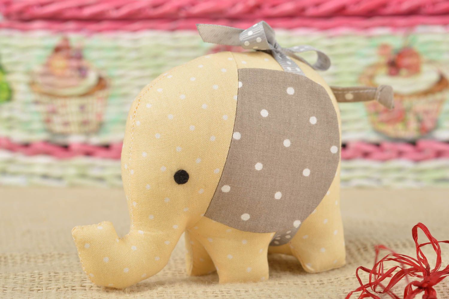 Handmade soft toy unusual elephant interior textile toy stylish cute toy photo 1
