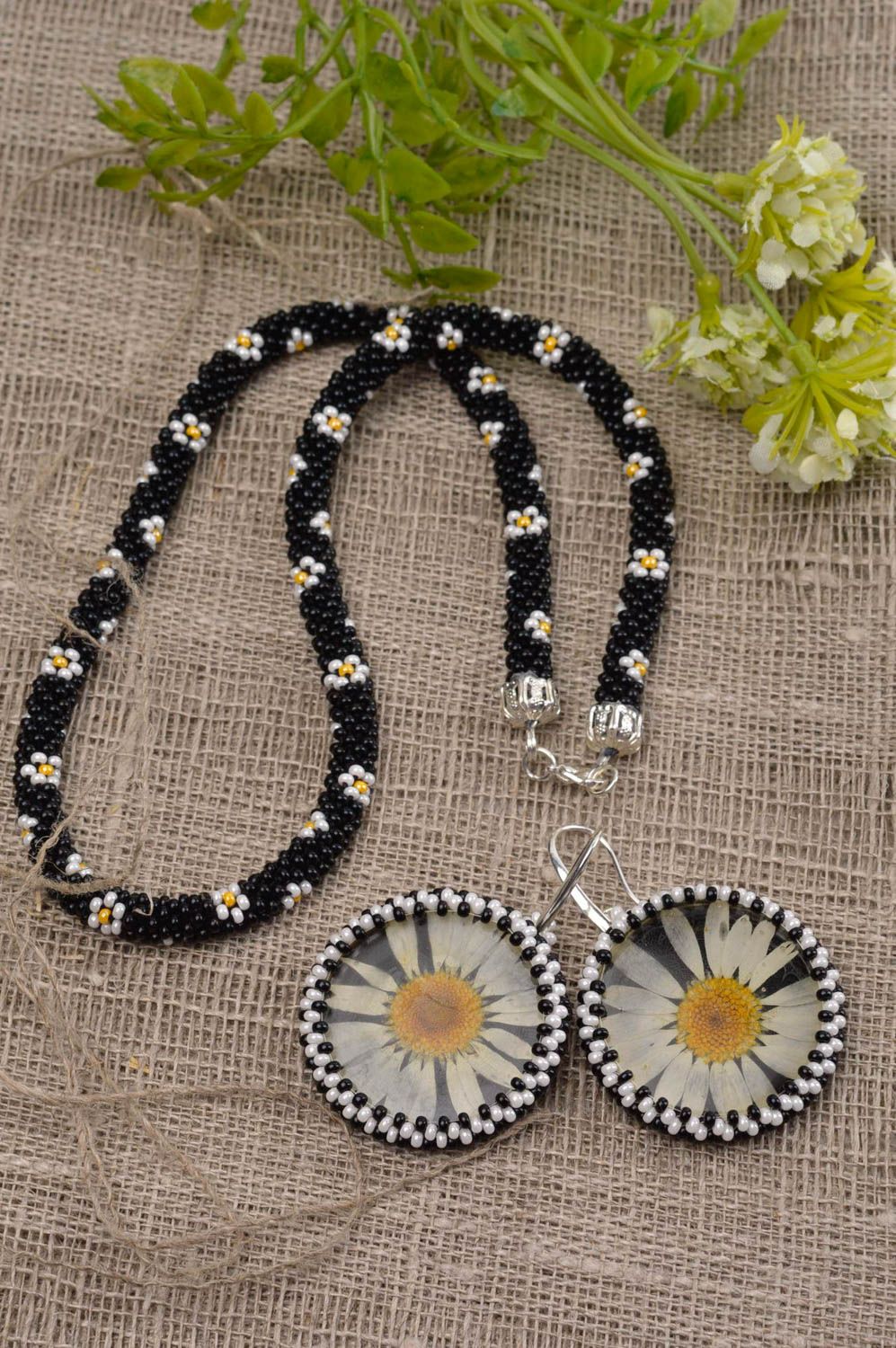 Handmade earrings designer jewelry gift ideas unusual beaded cord gift for women photo 1