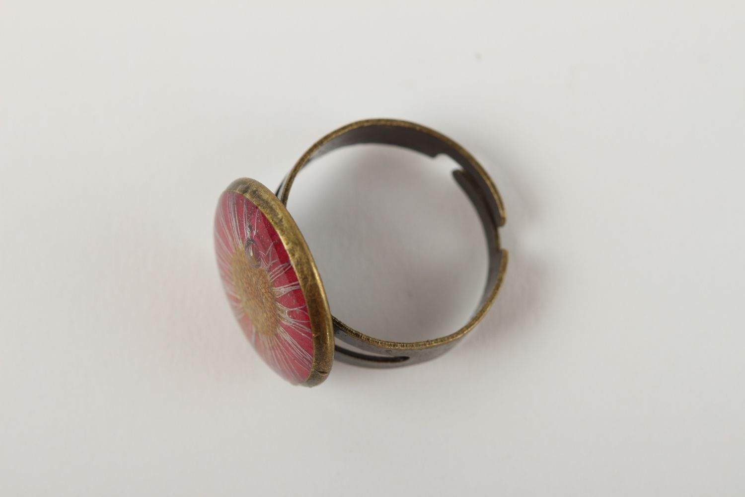 Handmade Ring mit Blume Epoxidharz Schmuck modisch Accessoire für Frauen elegant foto 2