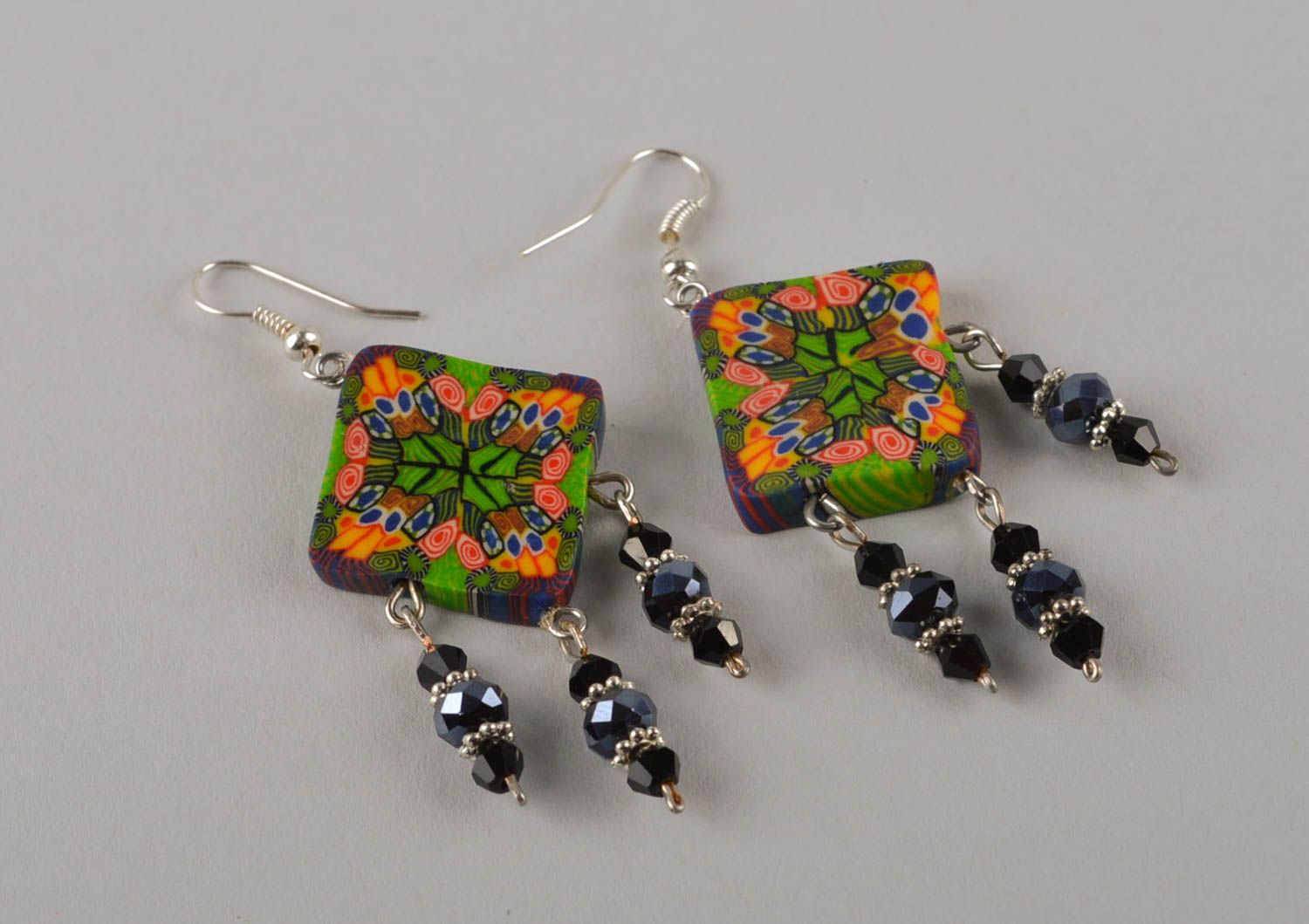 Handmade ceramic jewelry stylish designer earrings elegant earrings gift photo 3