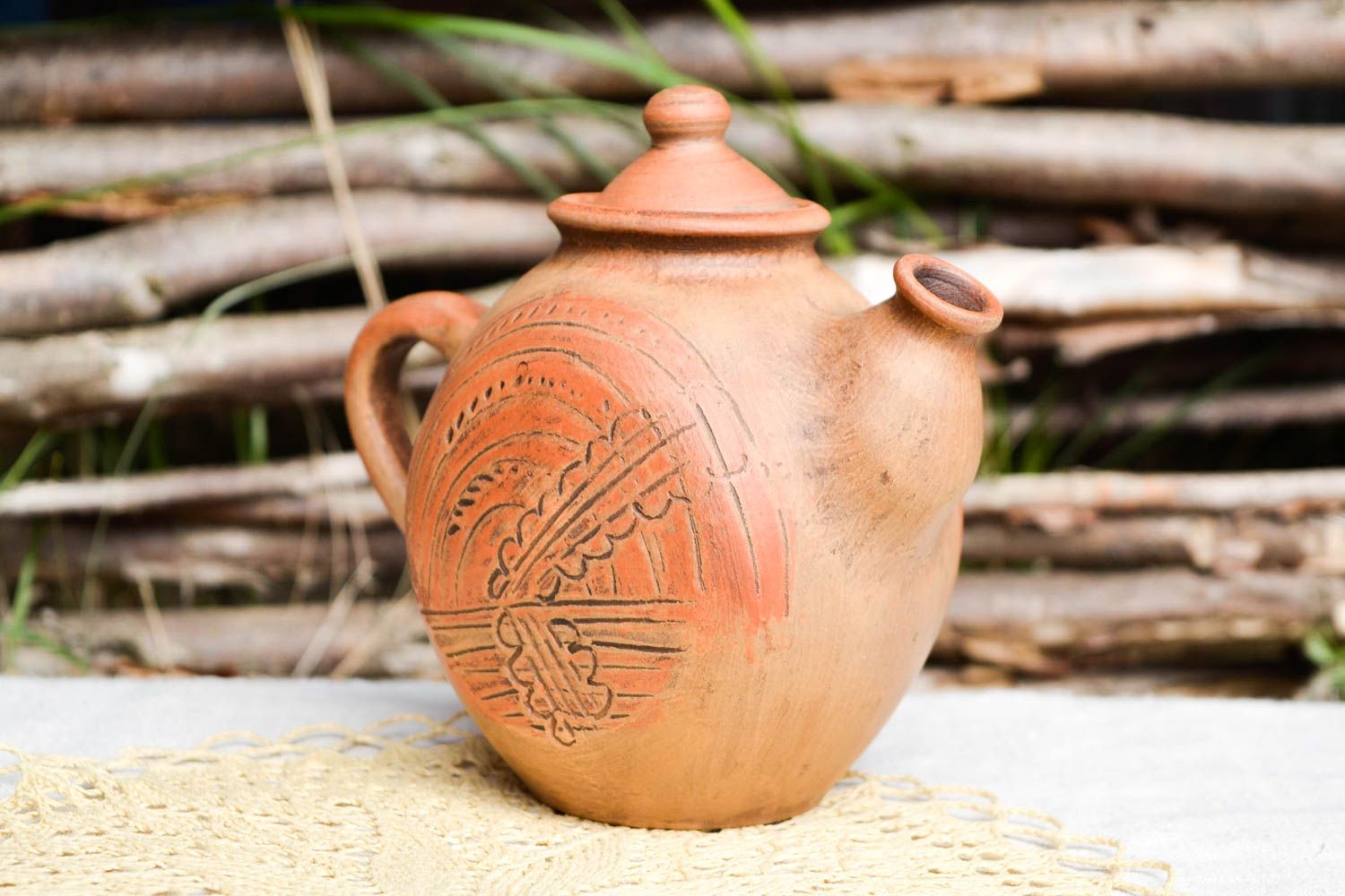 Teekanne aus Keramik handgeschaffen Küche Dekor originell Tee Geschirr schön foto 1