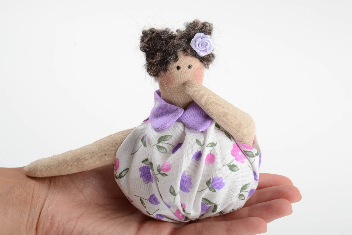 Small homemade soft toy handmade rag doll for cup decor kitchen design photo 2