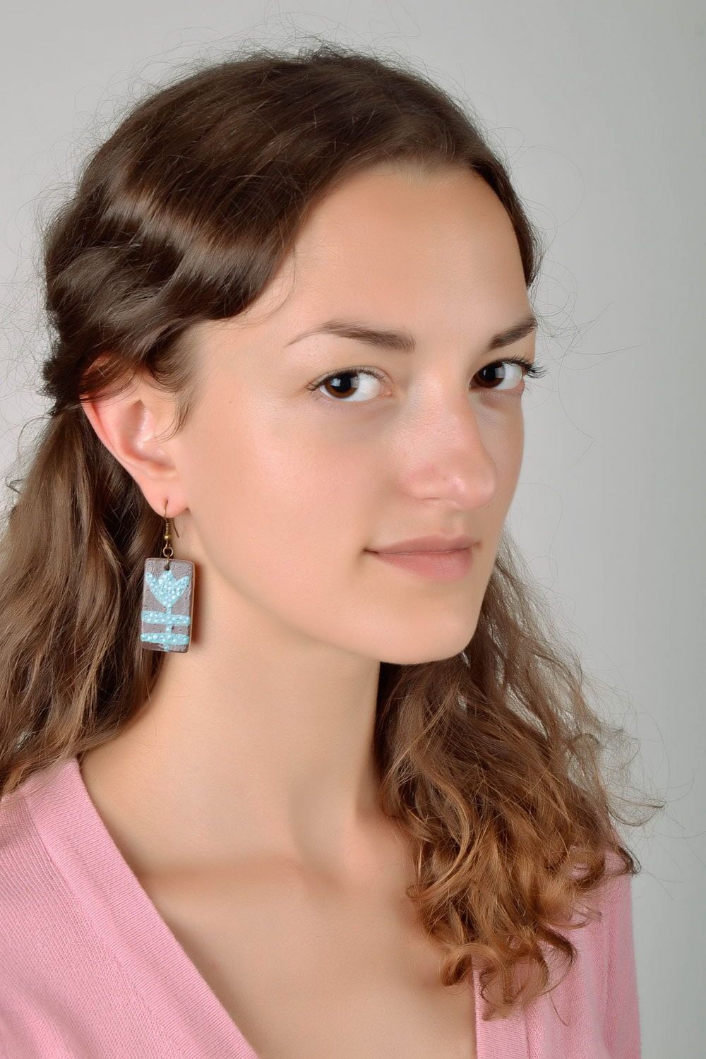 Ceramic earrings with painting photo 2