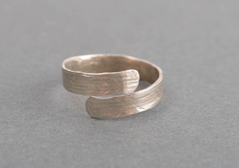 Стильное кольцо хэнд мэйд украшение из мельхиора женское кольцо модное фото 3