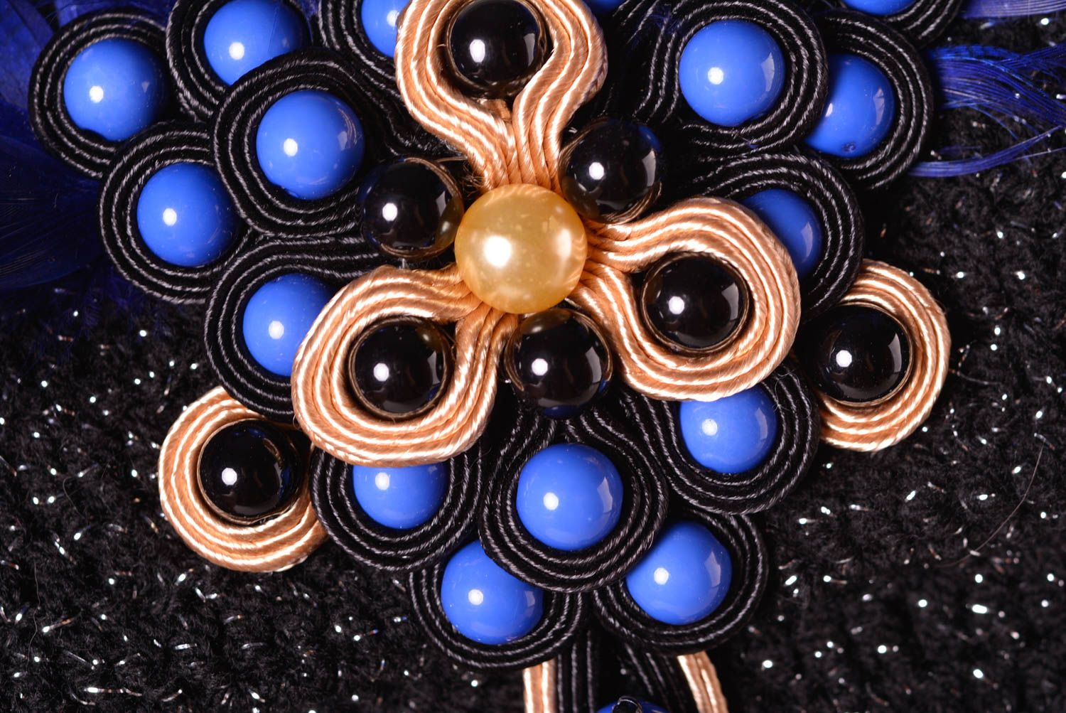 Tasche Clutch handmade Accessoire für Frauen Geschenk für Frau gestrickt blau foto 5