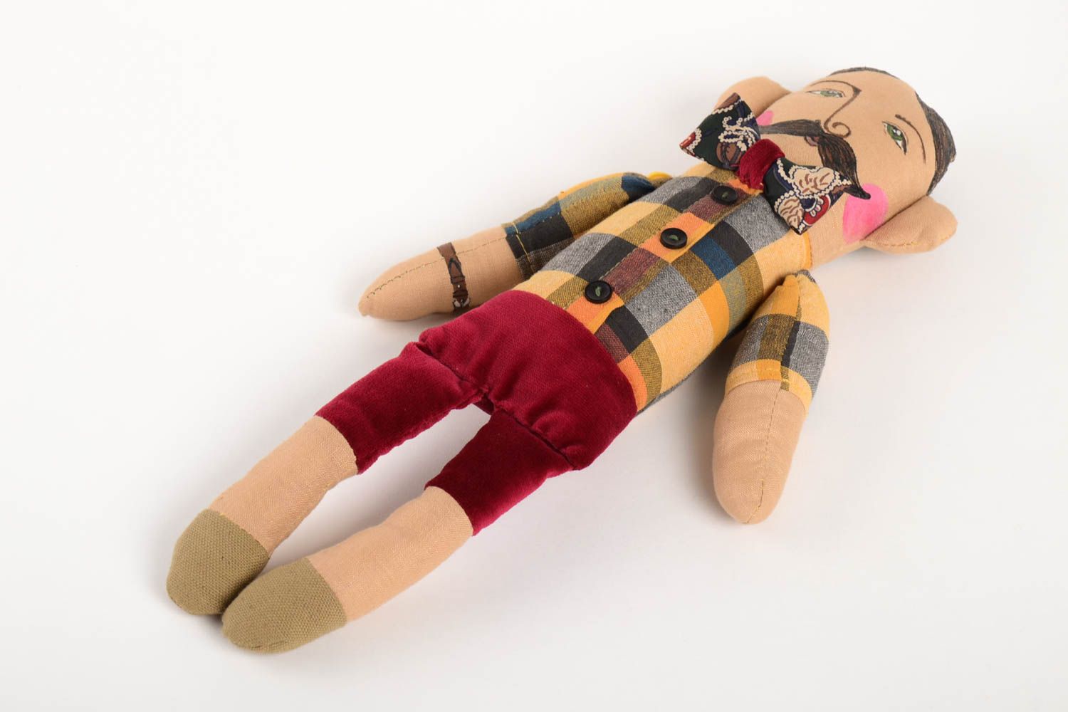 Designer Puppe handgemachtes Stoff Spielzeug Deko Puppe mit Künstler Design foto 1
