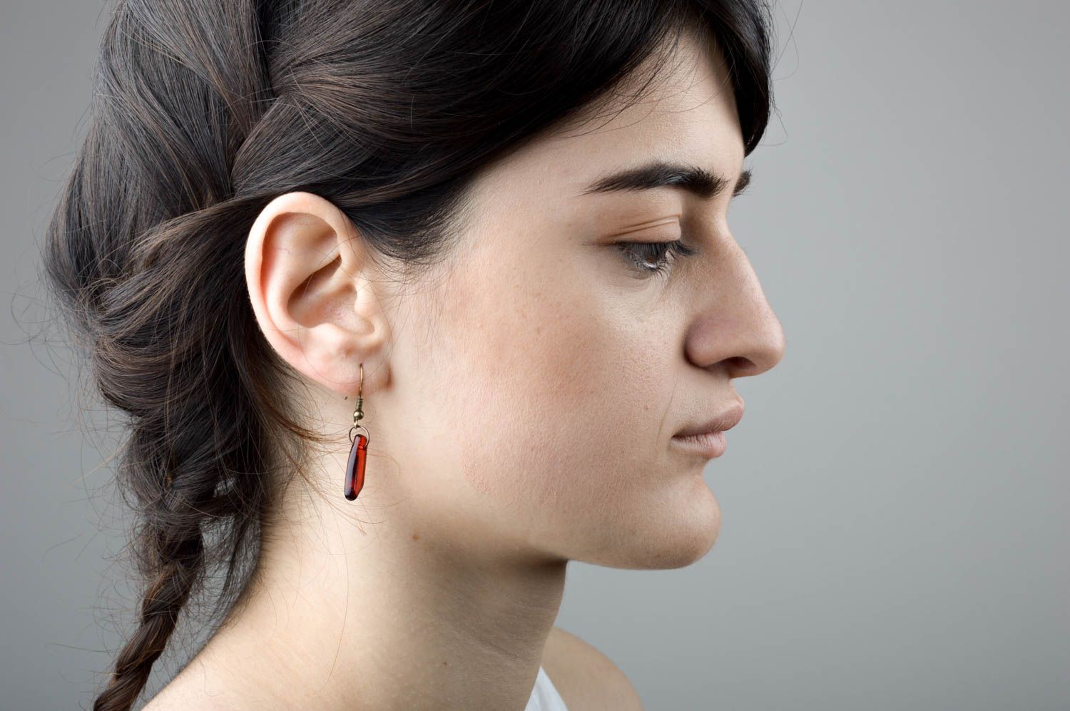 Handmade dangling earrings jewelry made of glass designer feminine earrings photo 4