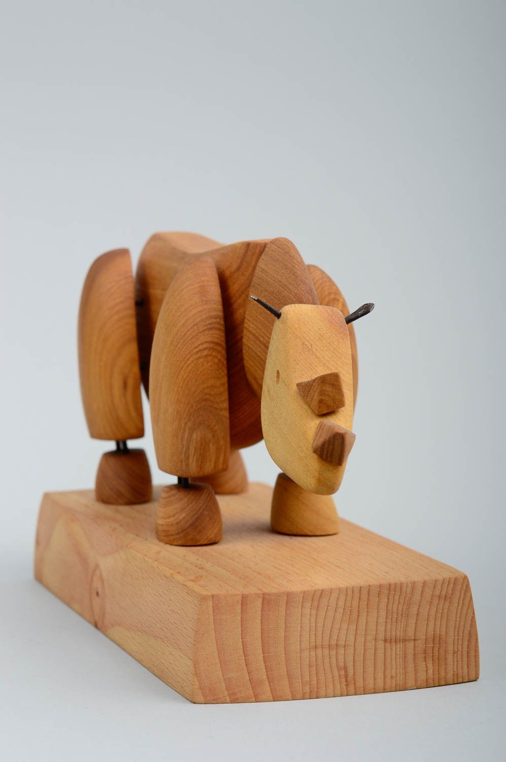 Nashorn Tier Statue handmade Holz Figur Deko Ideen Haus Geschenk für Freund foto 2