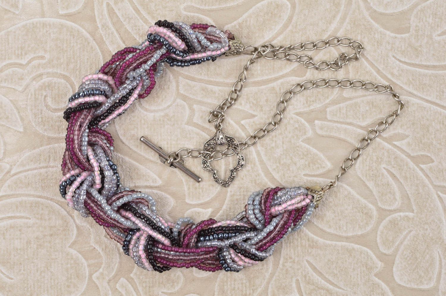 Handarbeit lila Damen Halskette Halsschmuck für Damen schönes Schmuck Collier foto 1