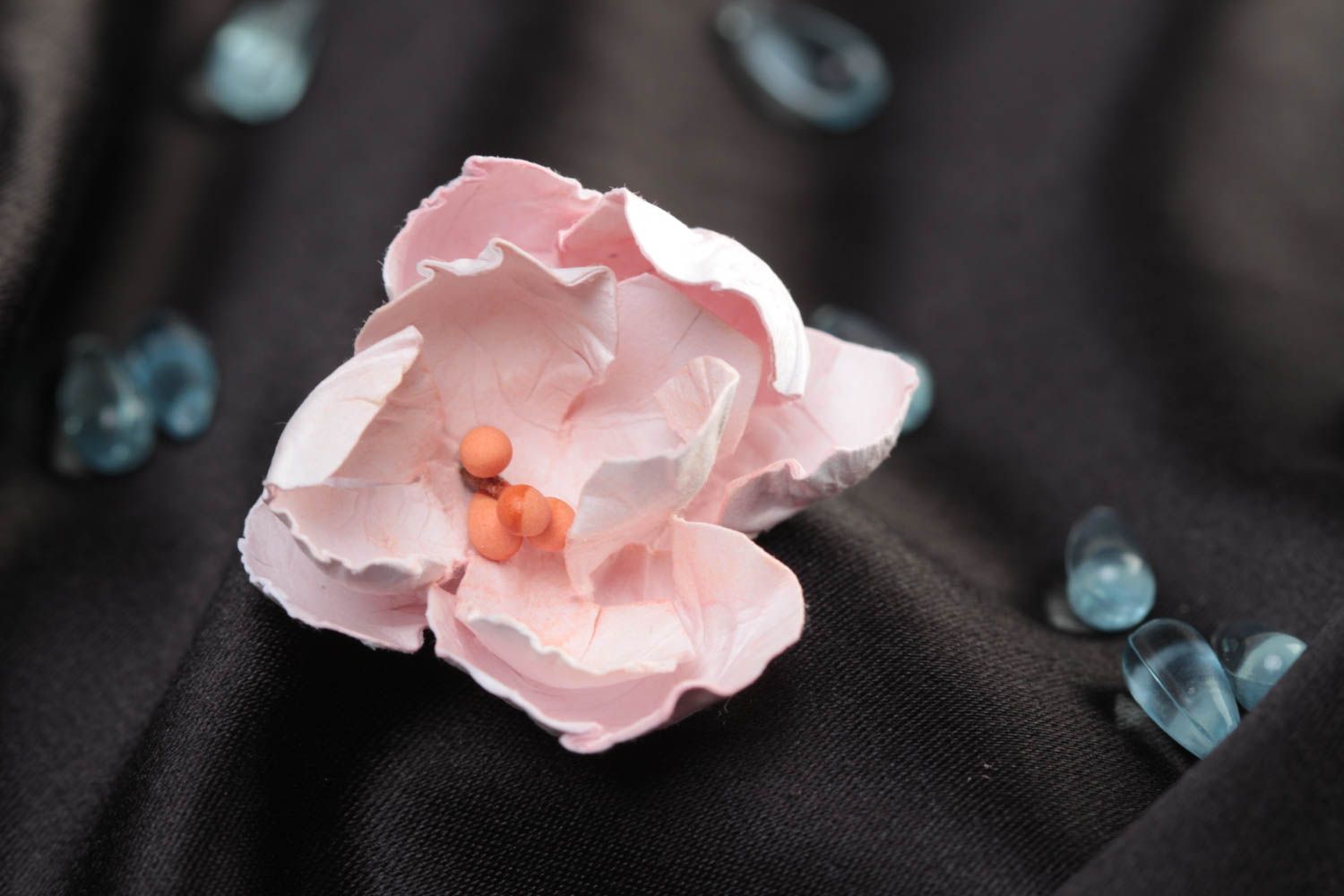 Декоративный цветок для скрапбукинга бумажный расписанный акварелью хенд мейдй фото 1