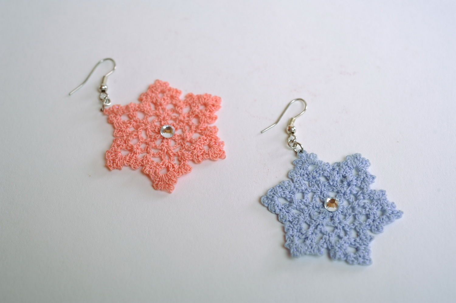 Crocheted earrings Stars photo 4