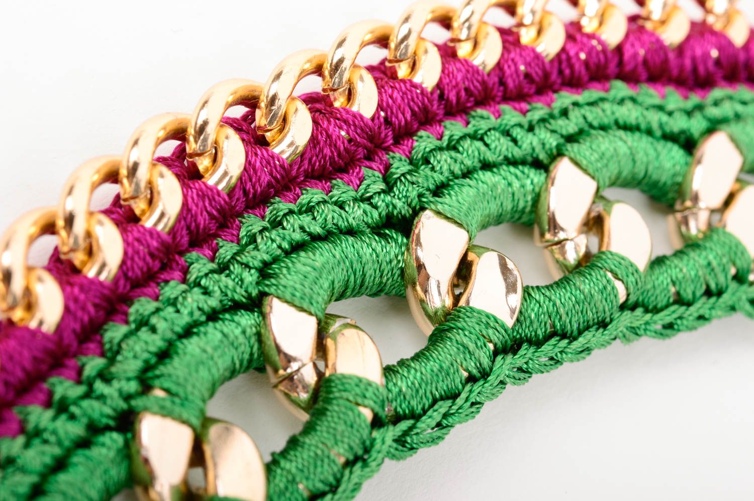 Handmade Damen Collier Modeschmuck Halskette Geschenk für Frauen rosa grün foto 4