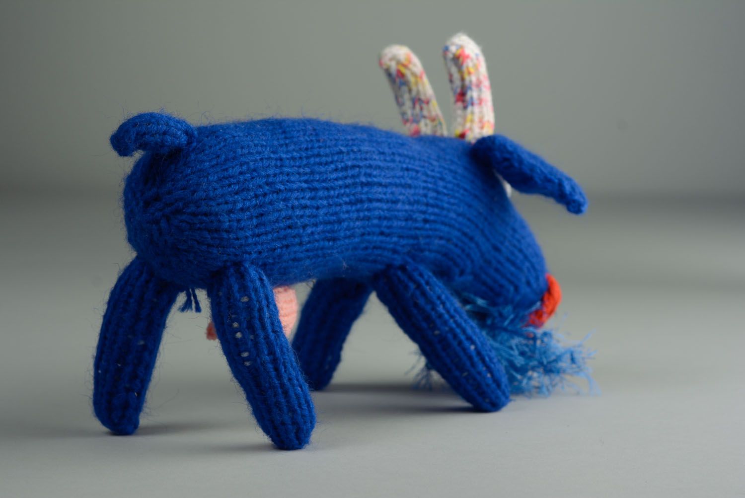 Jouet mou tricoté Chèvre bleue photo 5