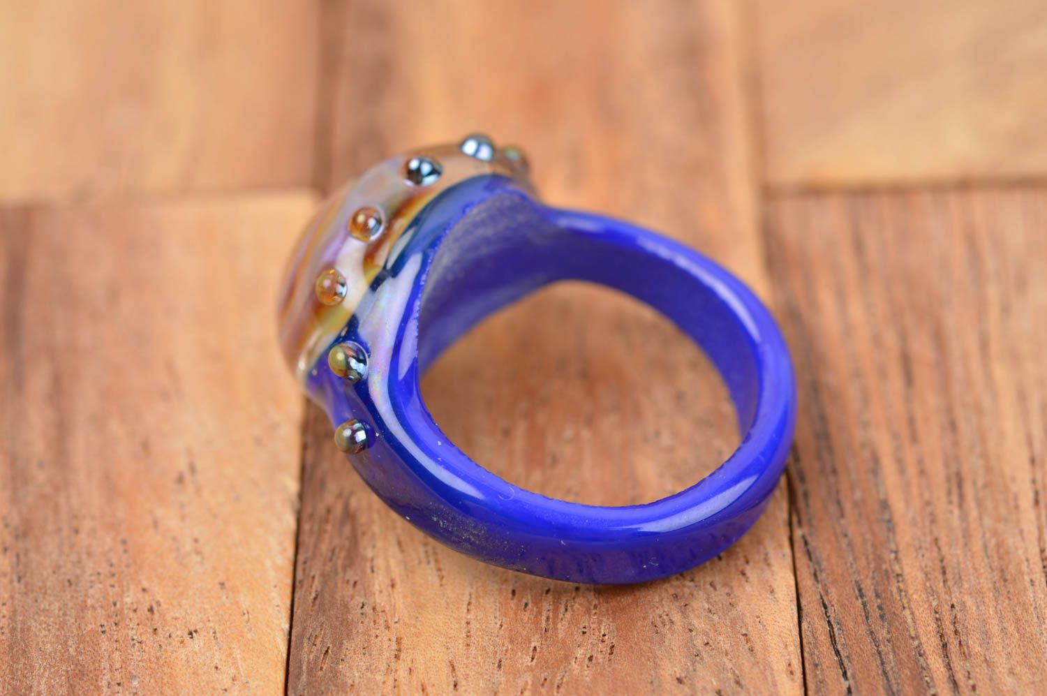 Handmade Ring aus Glas Damen Schmuck Accessoire für Frauen Glas Schmuck schön foto 4