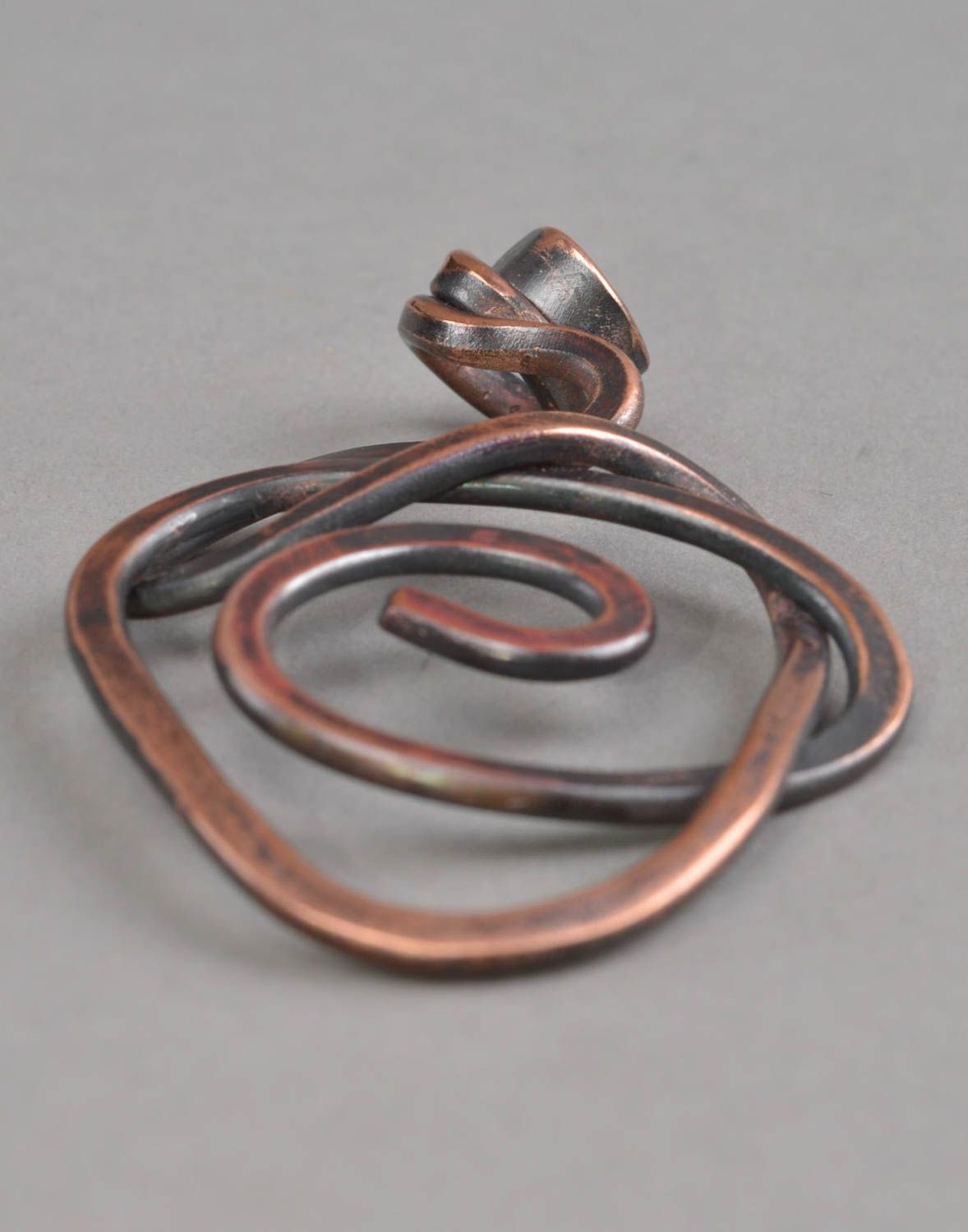 Copper handmade designer pendant unusual accessory stylish beautiful jewelry photo 3
