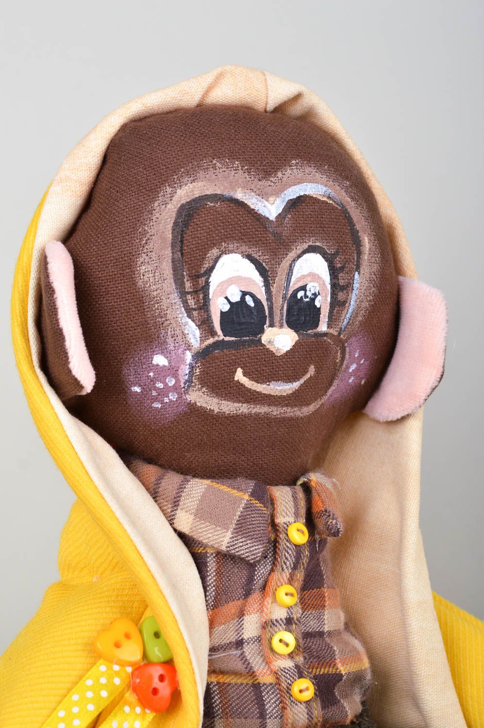 Peluche de animal mono hecho a mano juguete de tela regalo original para niño  foto 1