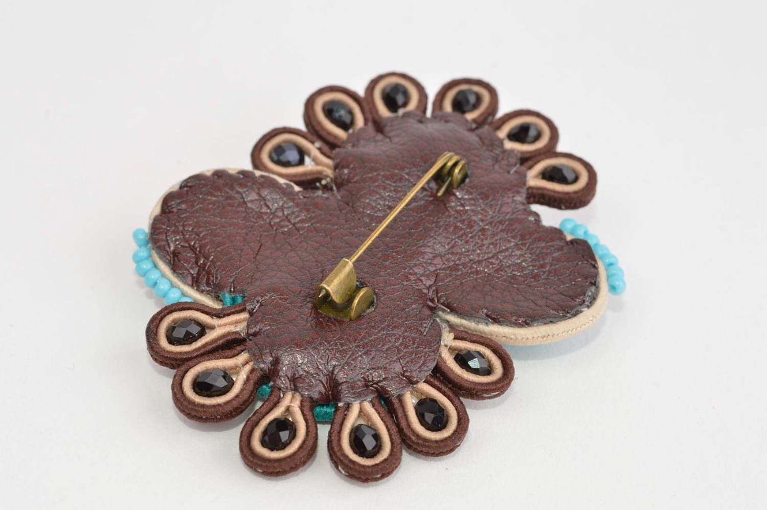 Soutache brooch handmade embroidery brooch fashionable accessory for girls photo 4