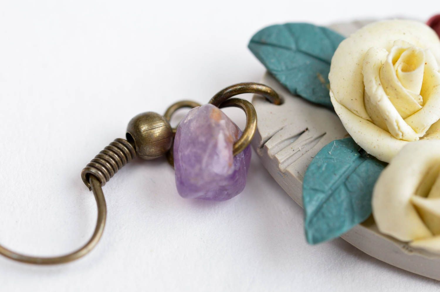 Polymer Schmuck handmade Ohrringe Geschenk für Frauen mit Blumen bunt foto 4