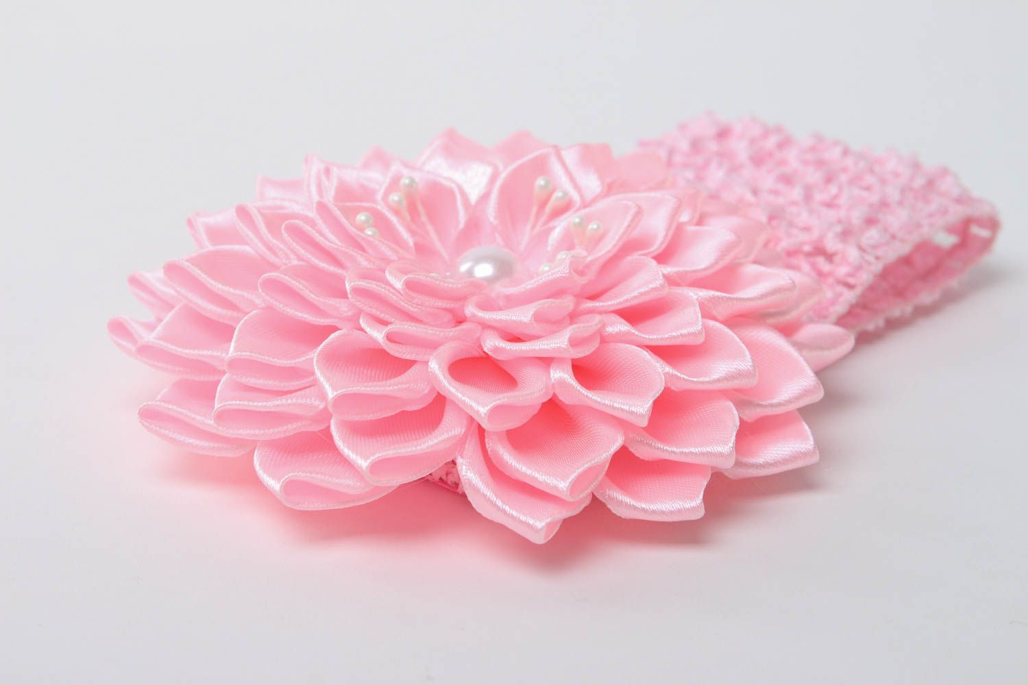 Stylish unusual hair accessory handmade pink headband designer present photo 3