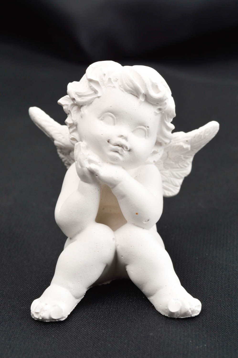 Engel Figur handmade Gips Figur Dekoideen Wohnzimmer Kinder Geschenk zart schön foto 2