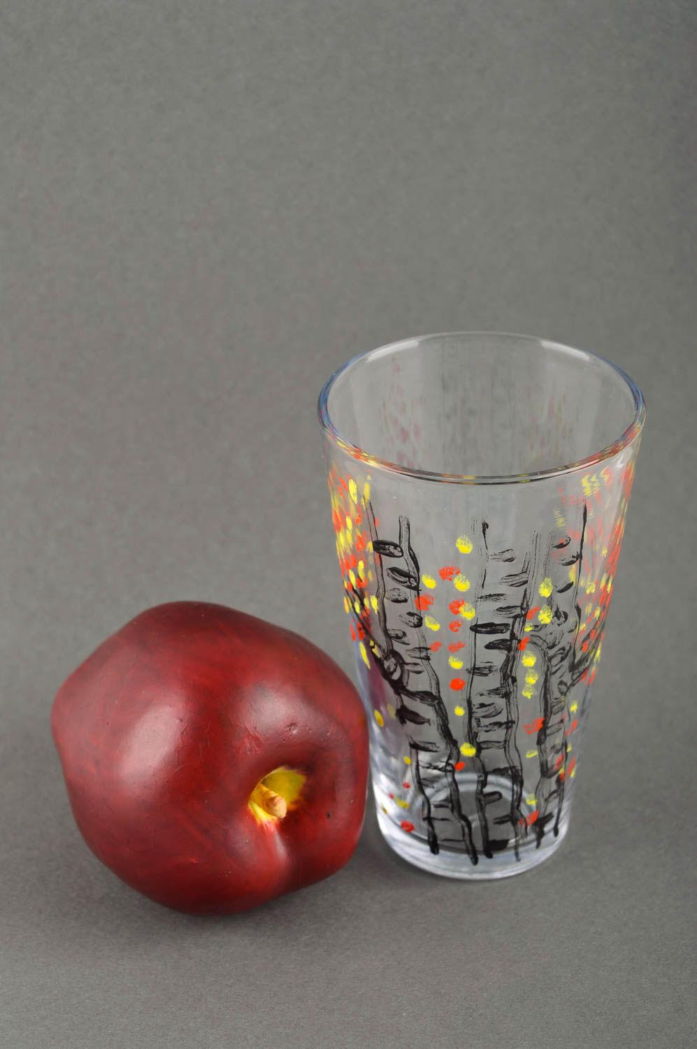 Verre à eau fait main Vaisselle en verre avec peinture Déco cuisine design photo 1