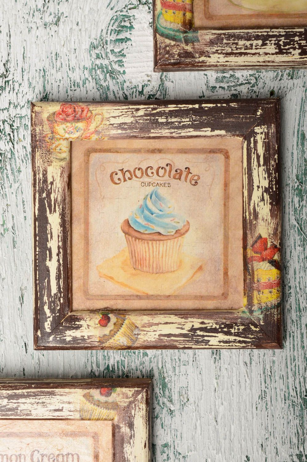 Tableau décoratif en bois Petit gâteau au chocolat  photo 1