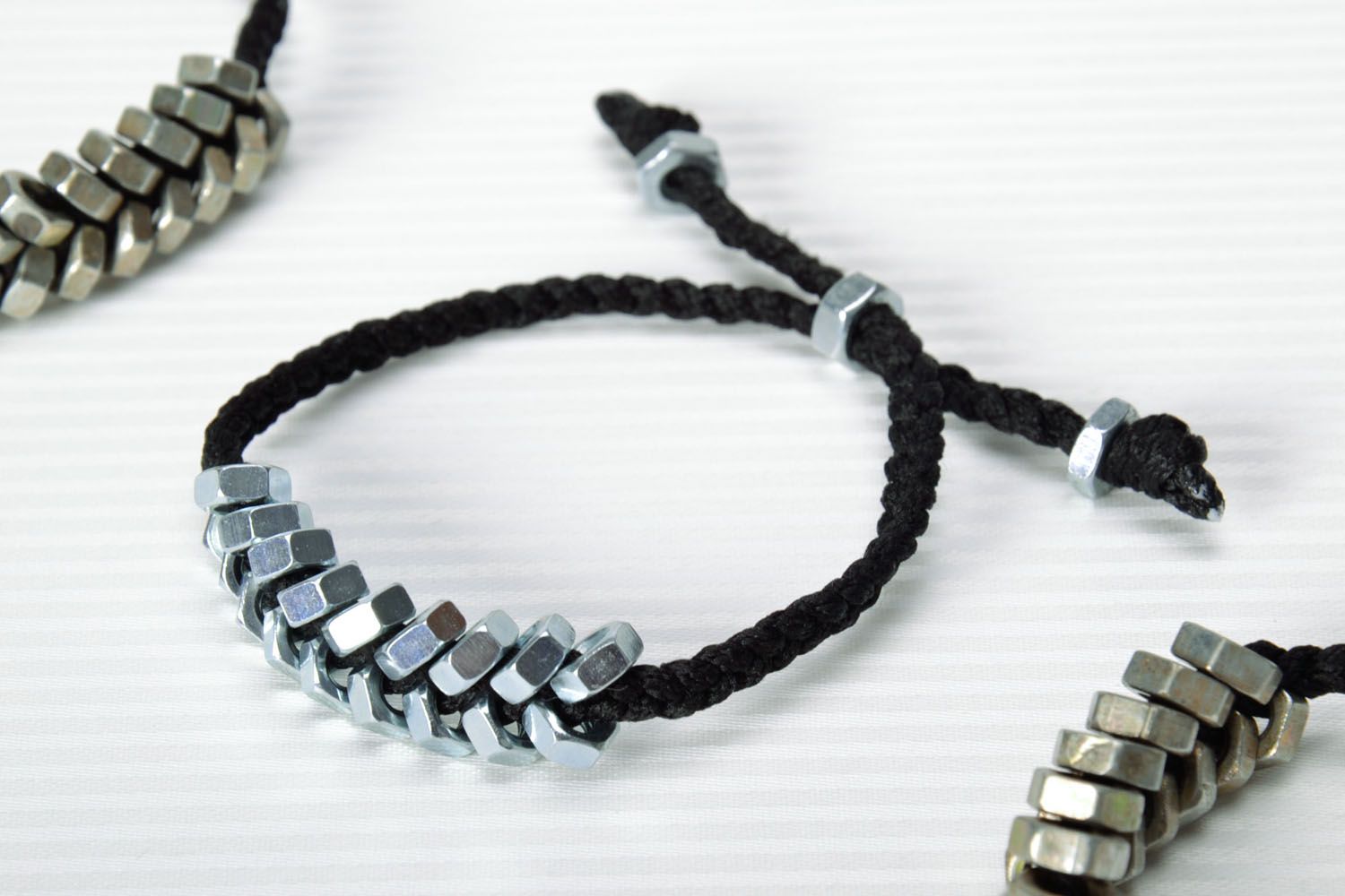 Woven bracelet with nuts photo 1