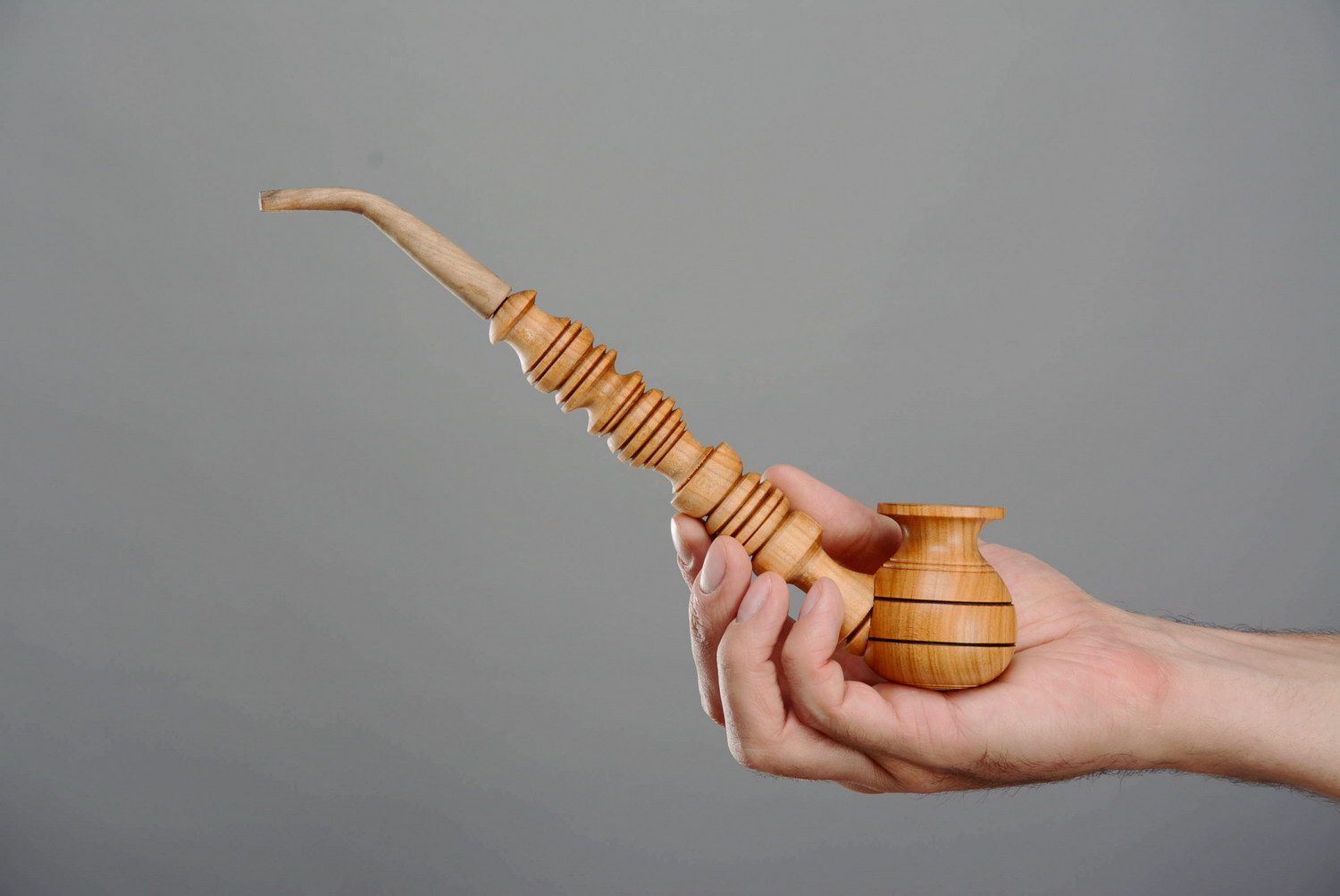 Курительная трубка ручной работы. Изготовлена из дерева, без покрытия.  фото 5