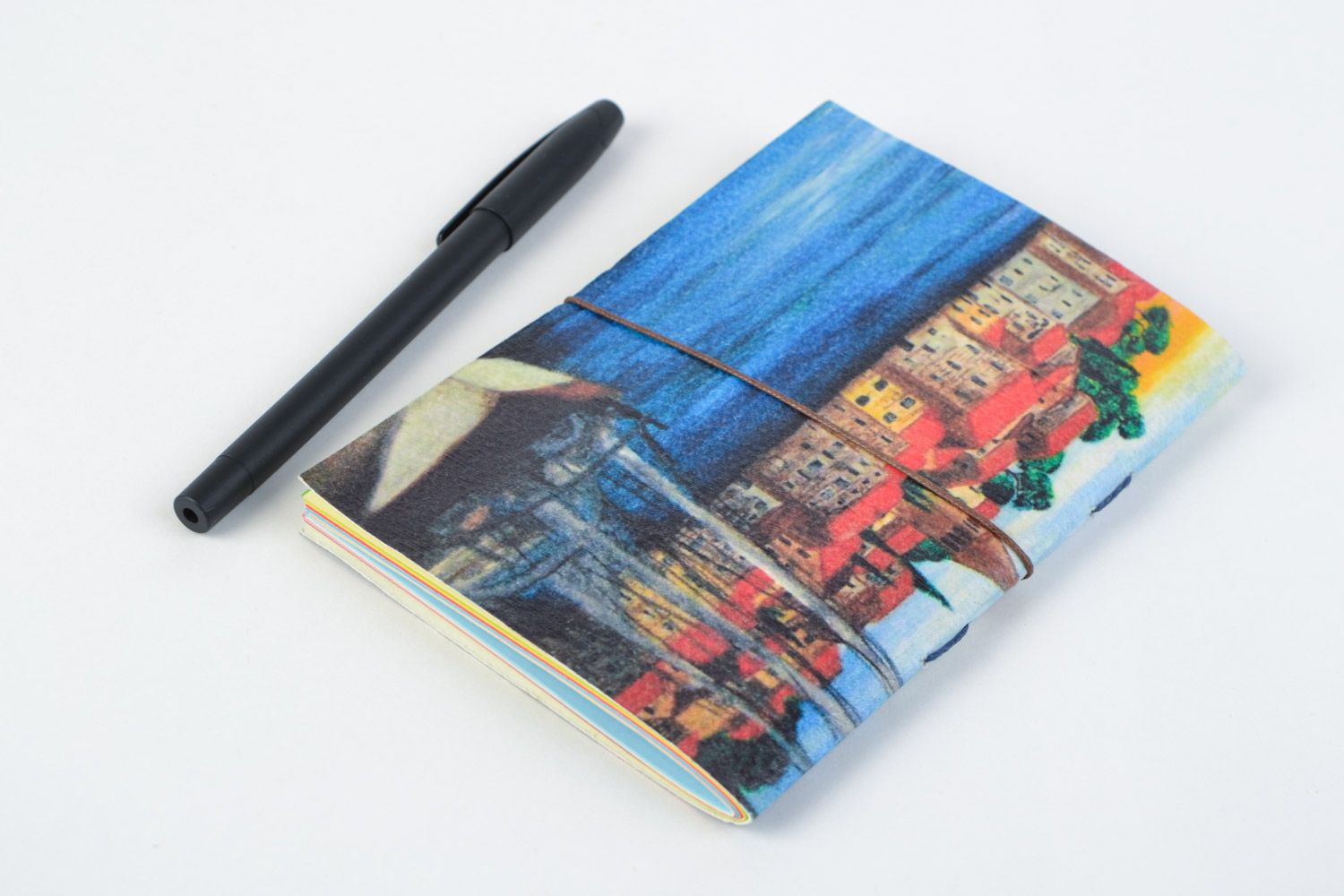Скетчбук с цветными листами с красивой обложкой 48 листов стильный ручная работа фото 5
