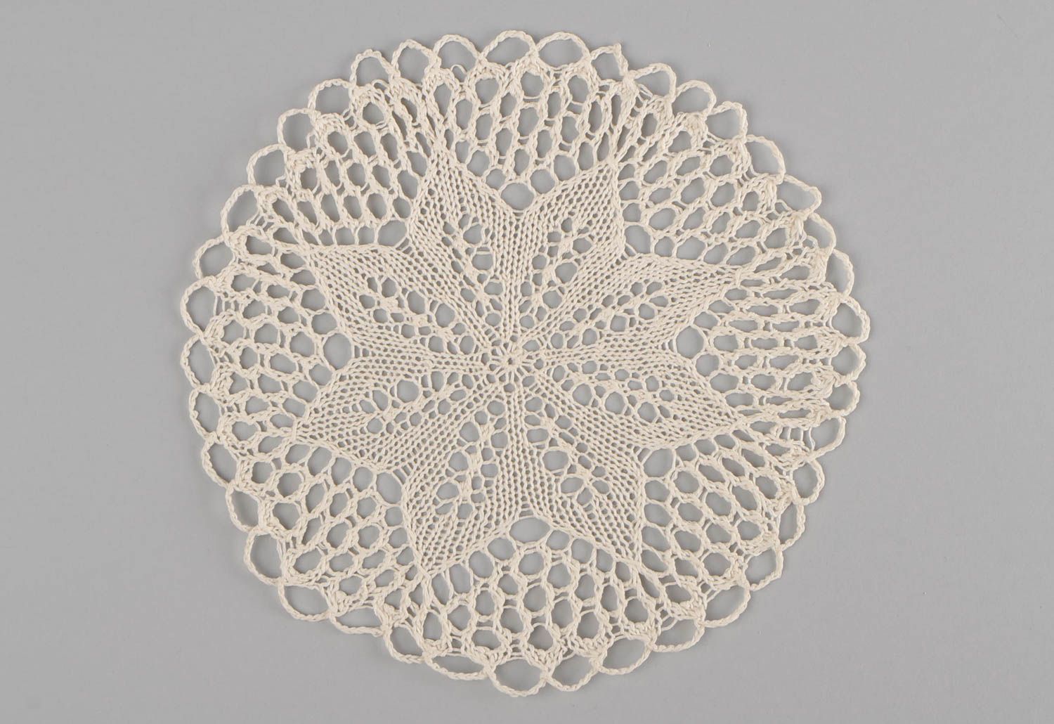 Handmade decorative knitted napkin cotton designer tablecloth for interior photo 3