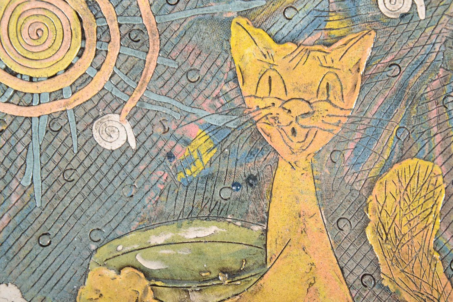 Декоративная тарелка Счастливый кот фото 4
