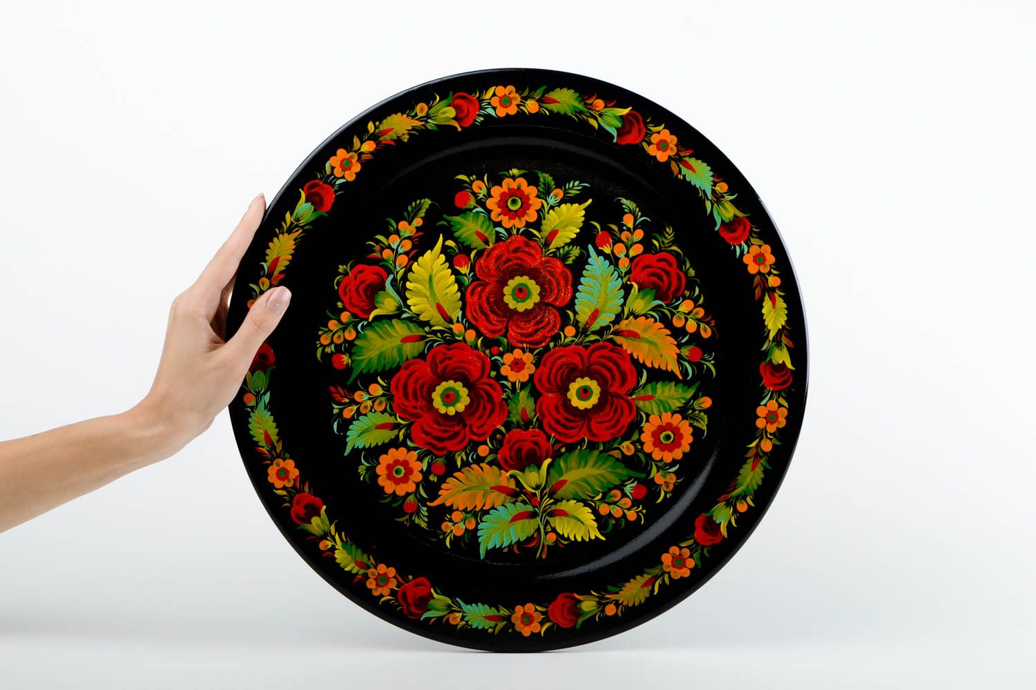 Handmade wooden designer plate cute stylish souvenir decorative use only photo 2