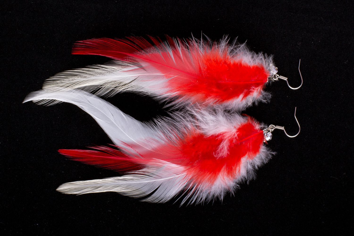 Handmade earrings jewelry with feathers beautiful bijouterie perfect present photo 3