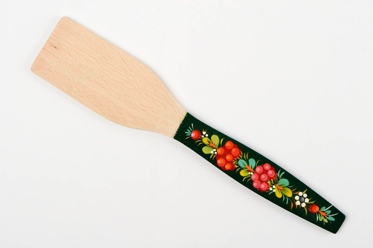 Handmade designer wooden spatula painted kitchen utensils ware in ethnic style photo 3