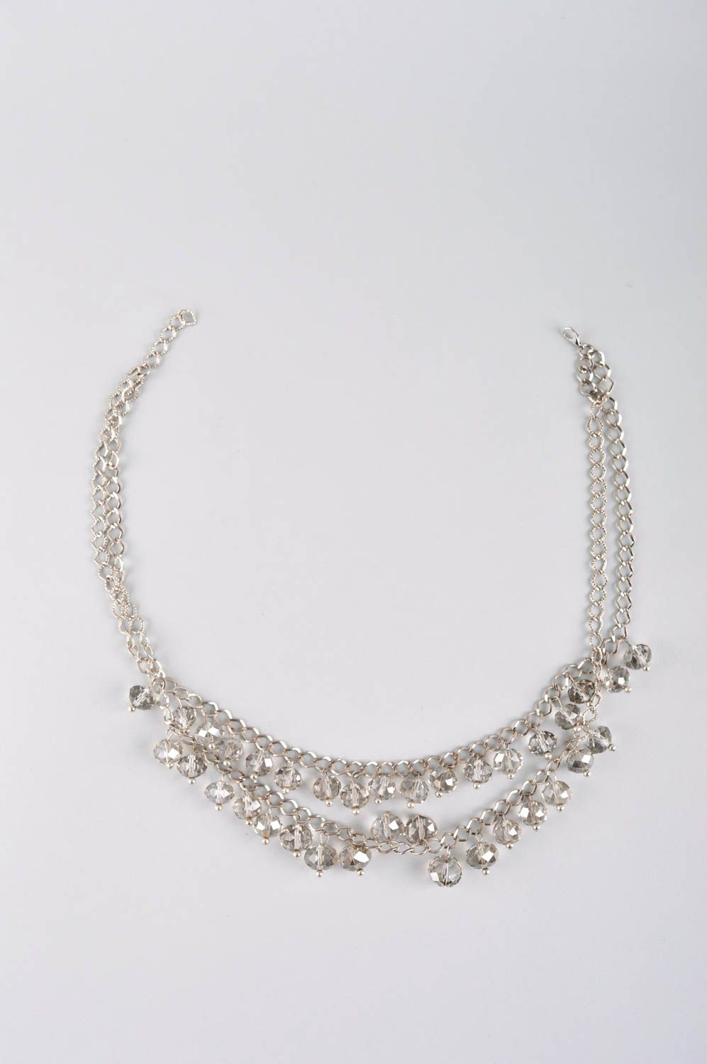 Handmade elegant metal necklace unusual massive necklace feminine jewelry photo 5