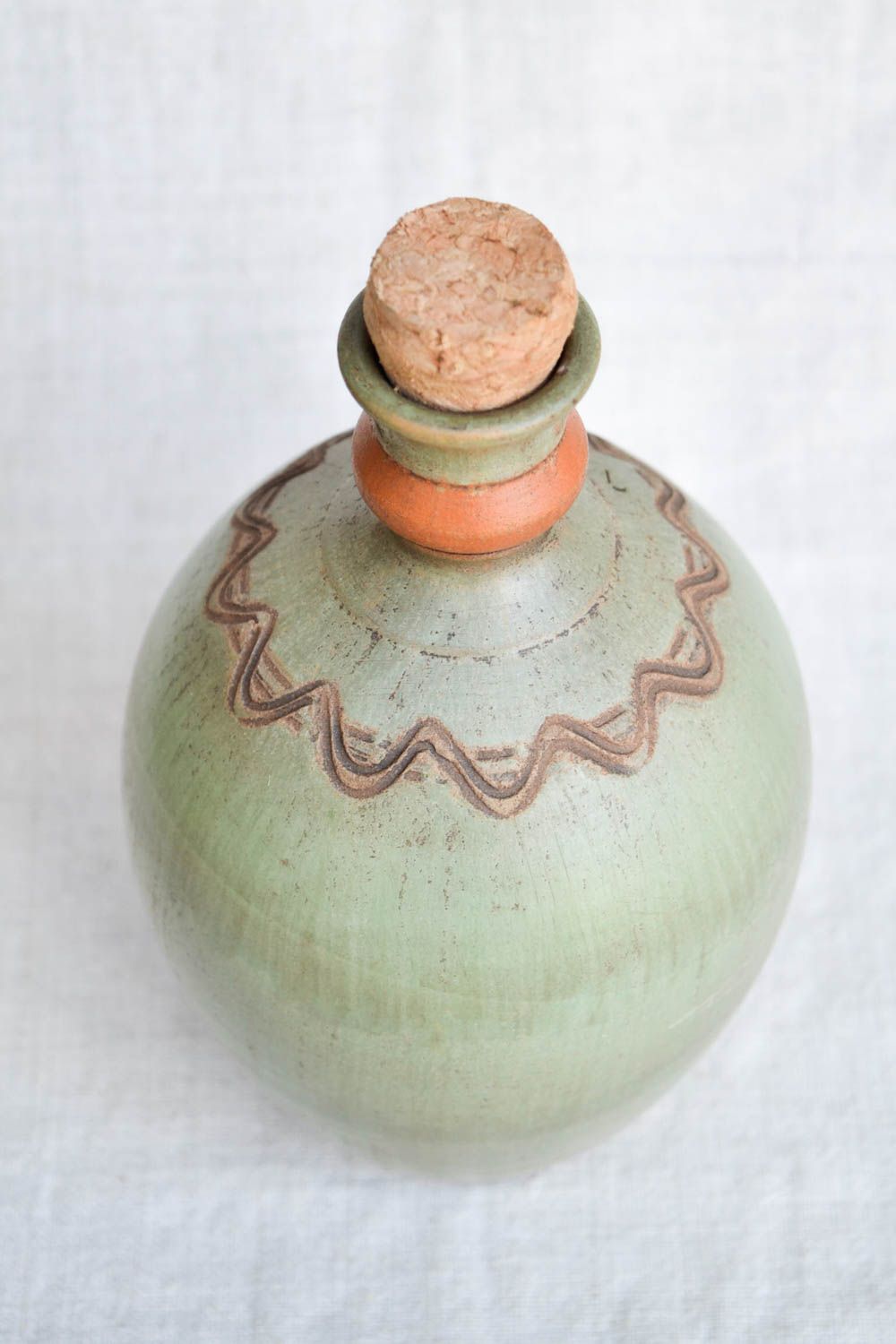 Глиняная бутылка керамика ручной работы красивая посуда необычной формы фото 4