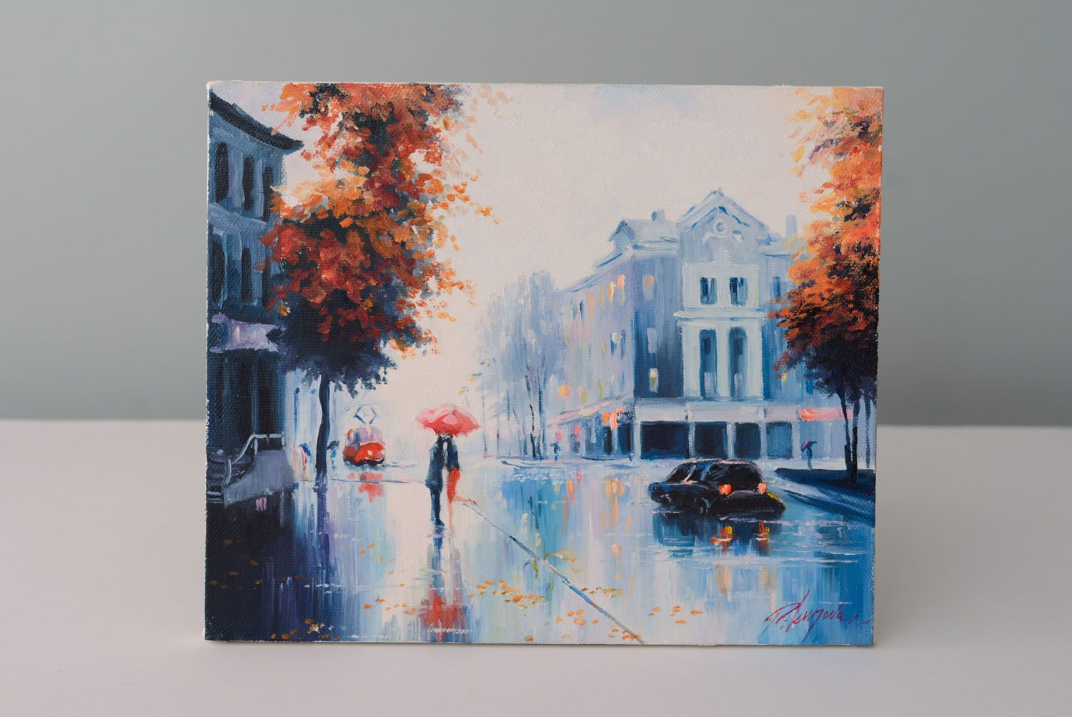 Handmade oil painting Red Umbrella photo 1