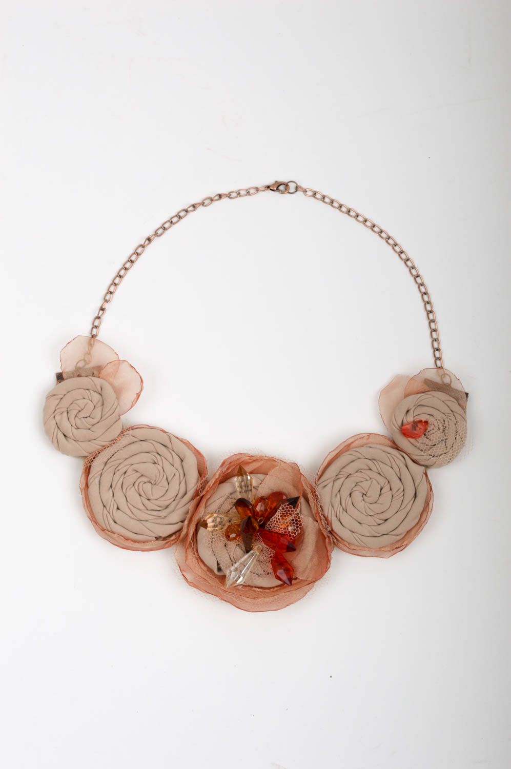 Handmade accessories fabric necklace designer jewelry handmade textile necklace  photo 3