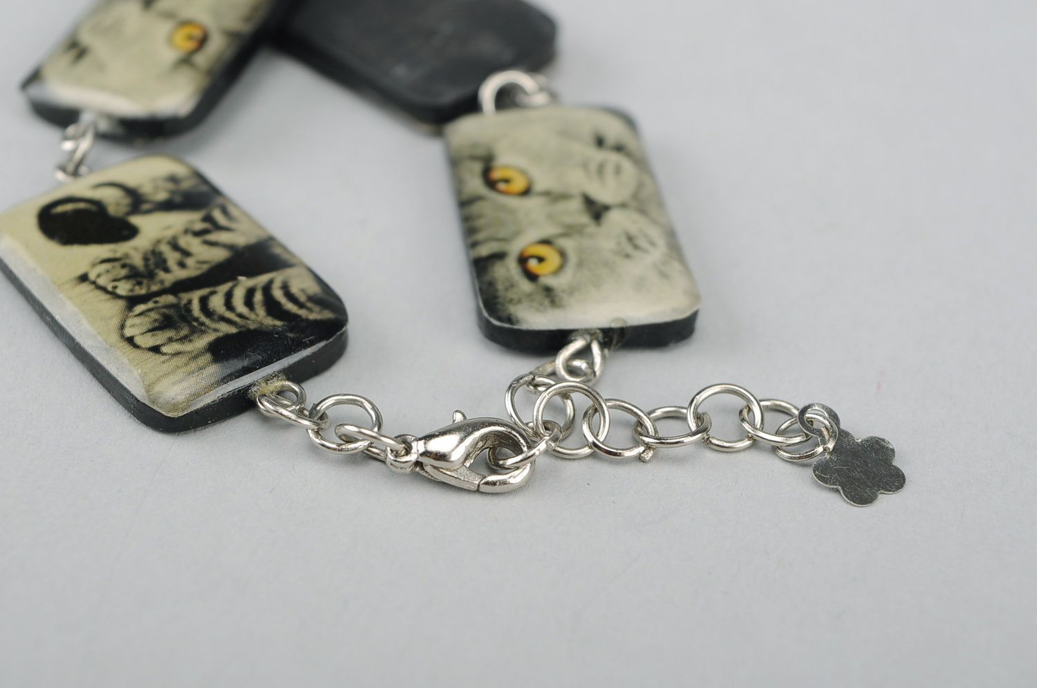 Bracelet made of polymer clay Cats photo 3