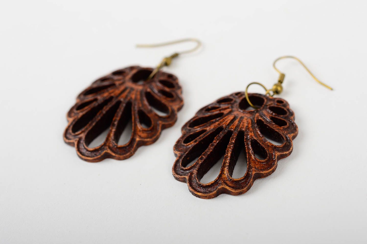 Handcrafted earrings designer jewelry wooden earrings ladies earrings  photo 3