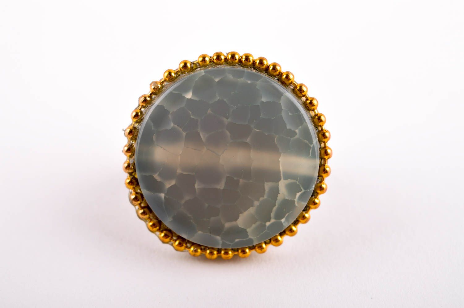 Необычное кольцо хенд мейд бижутерия из натуральных камней красивое кольцо фото 3